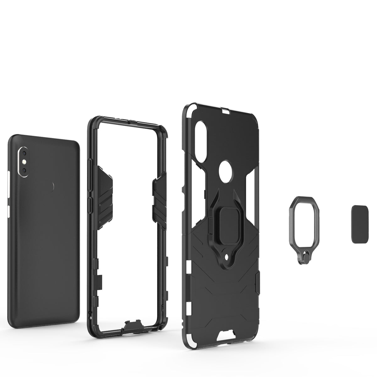 TPU + PC Hybrid Case with Finger Ring Kickstand for Xiaomi Redmi Note 5 Pro (Dual Camera) / Redmi Note 5 (China)