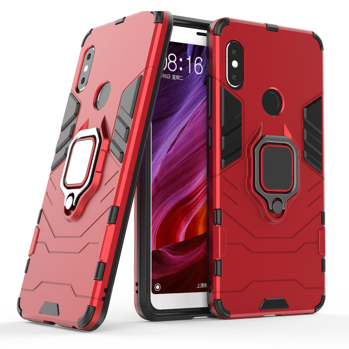 TPU + PC Hybrid Case with Finger Ring Kickstand for Xiaomi Redmi Note 5 Pro (Dual Camera) / Redmi Note 5 (China)