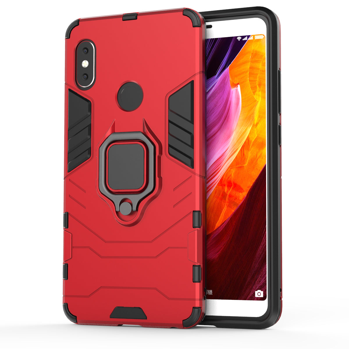 TPU + PC Hybrid Case with Finger Ring Kickstand for Xiaomi Redmi Note 5 Pro (Dual Camera) / Redmi Note 5 (China)
