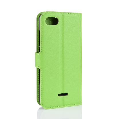 Litchi Texture Leather Wallet Stand Mobile Casing for Xiaomi Redmi 6A (Single 12MP Rear Camera)