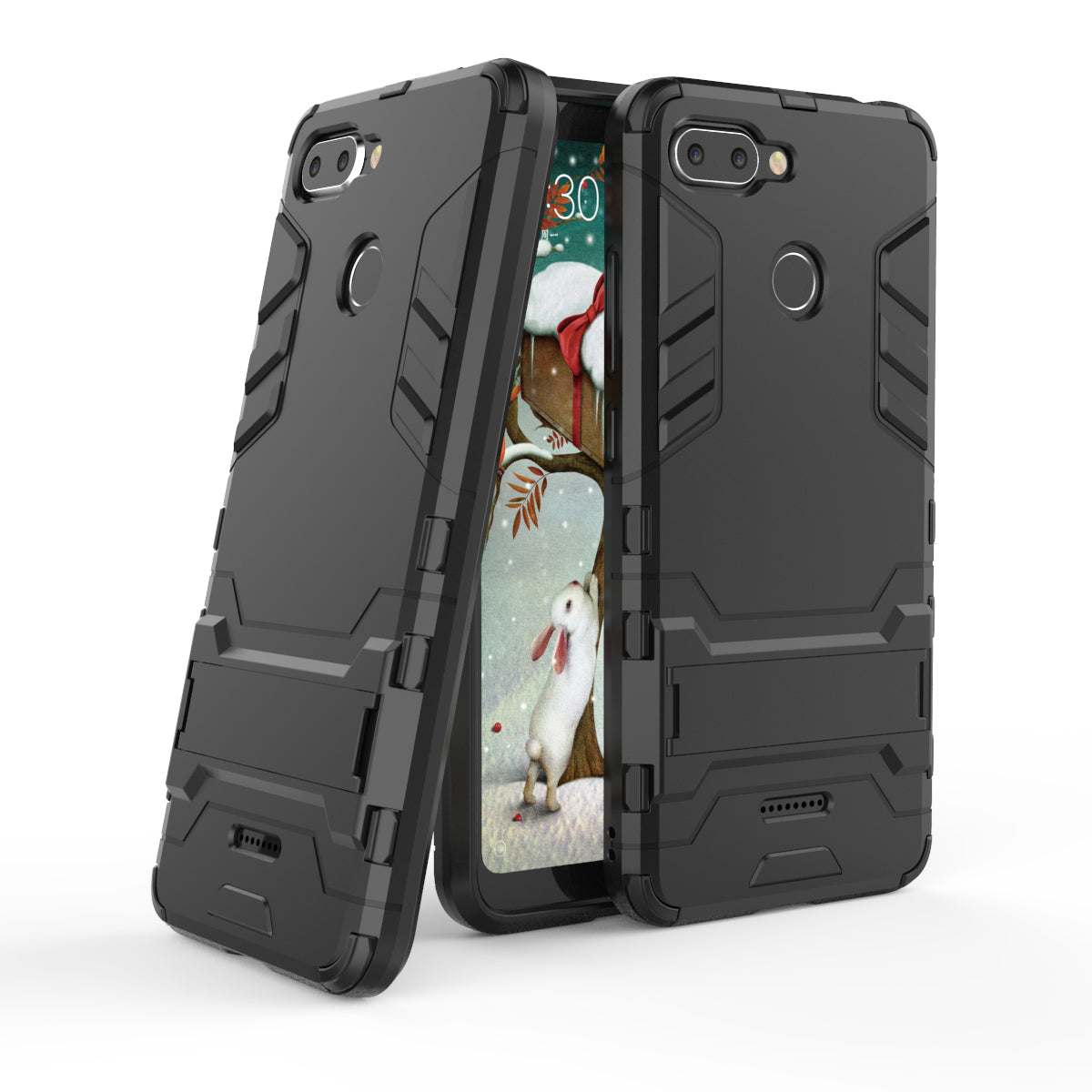 Cool Guard Plastic TPU Hybrid Case with Kickstand for Xiaomi Redmi 6 (Dual Camera: 12MP+5MP)