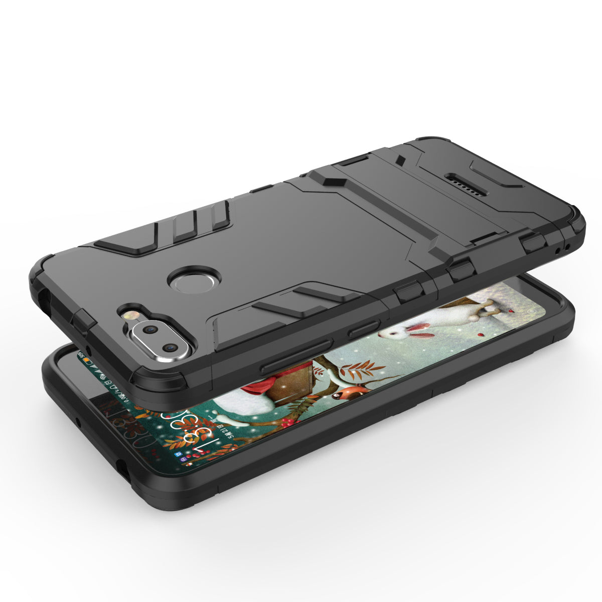 Cool Guard Plastic TPU Hybrid Case with Kickstand for Xiaomi Redmi 6 (Dual Camera: 12MP+5MP)