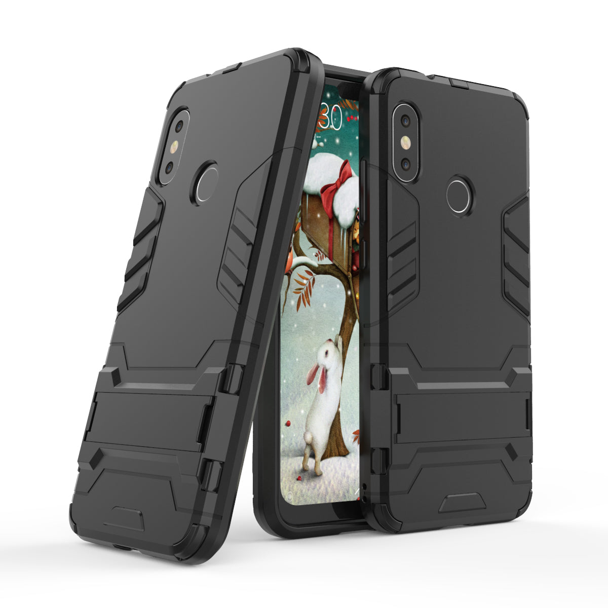 Shockproof PC + TPU Hybrid Kickstand Phone Casing Cover for Xiaomi Mi A2 Lite / Redmi 6 Pro