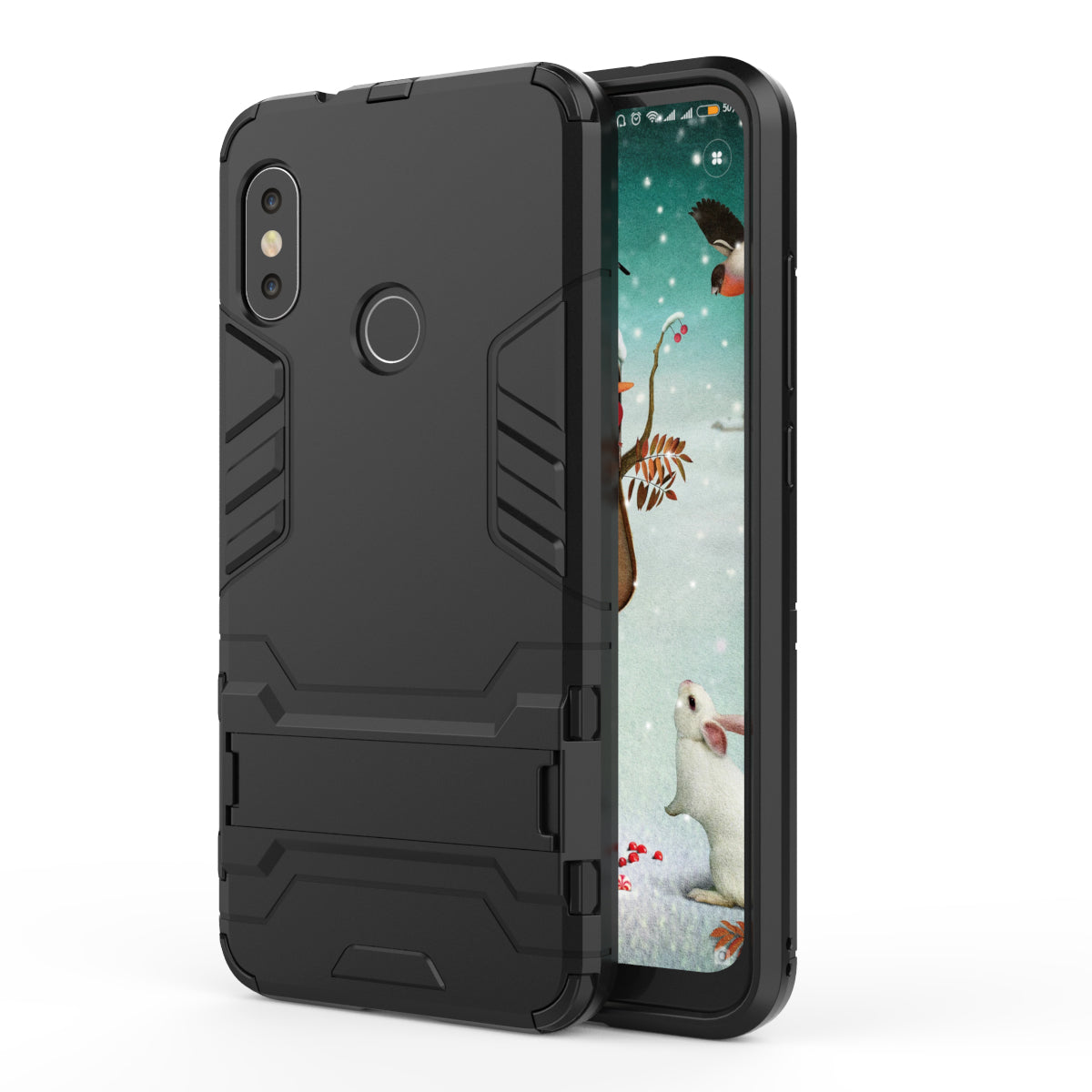 Shockproof PC + TPU Hybrid Kickstand Phone Casing Cover for Xiaomi Mi A2 Lite / Redmi 6 Pro
