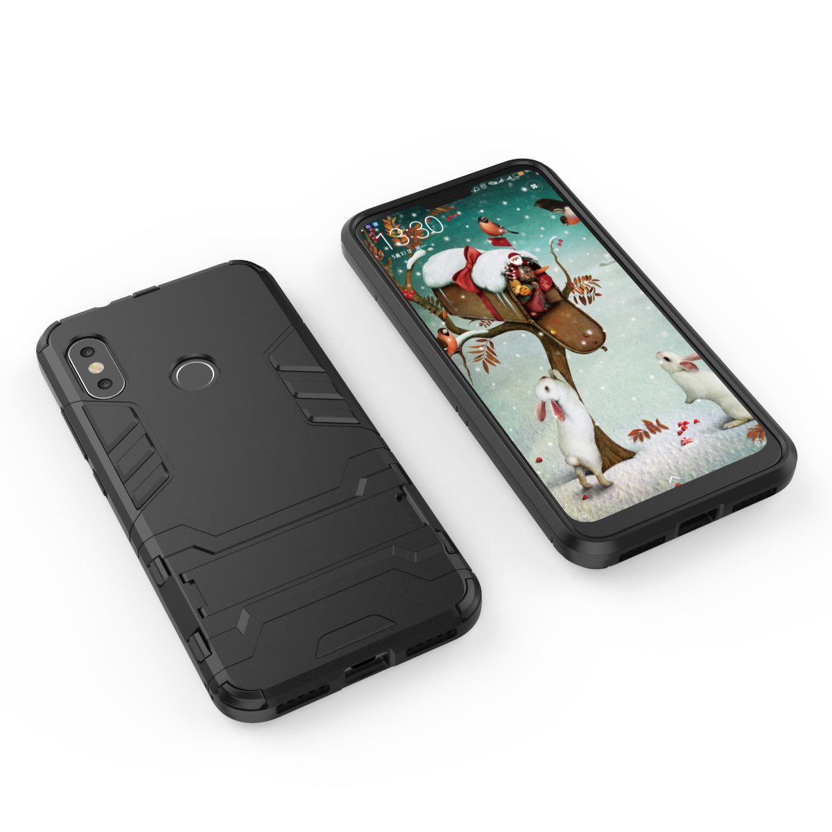 Shockproof PC + TPU Hybrid Kickstand Phone Casing Cover for Xiaomi Mi A2 Lite / Redmi 6 Pro