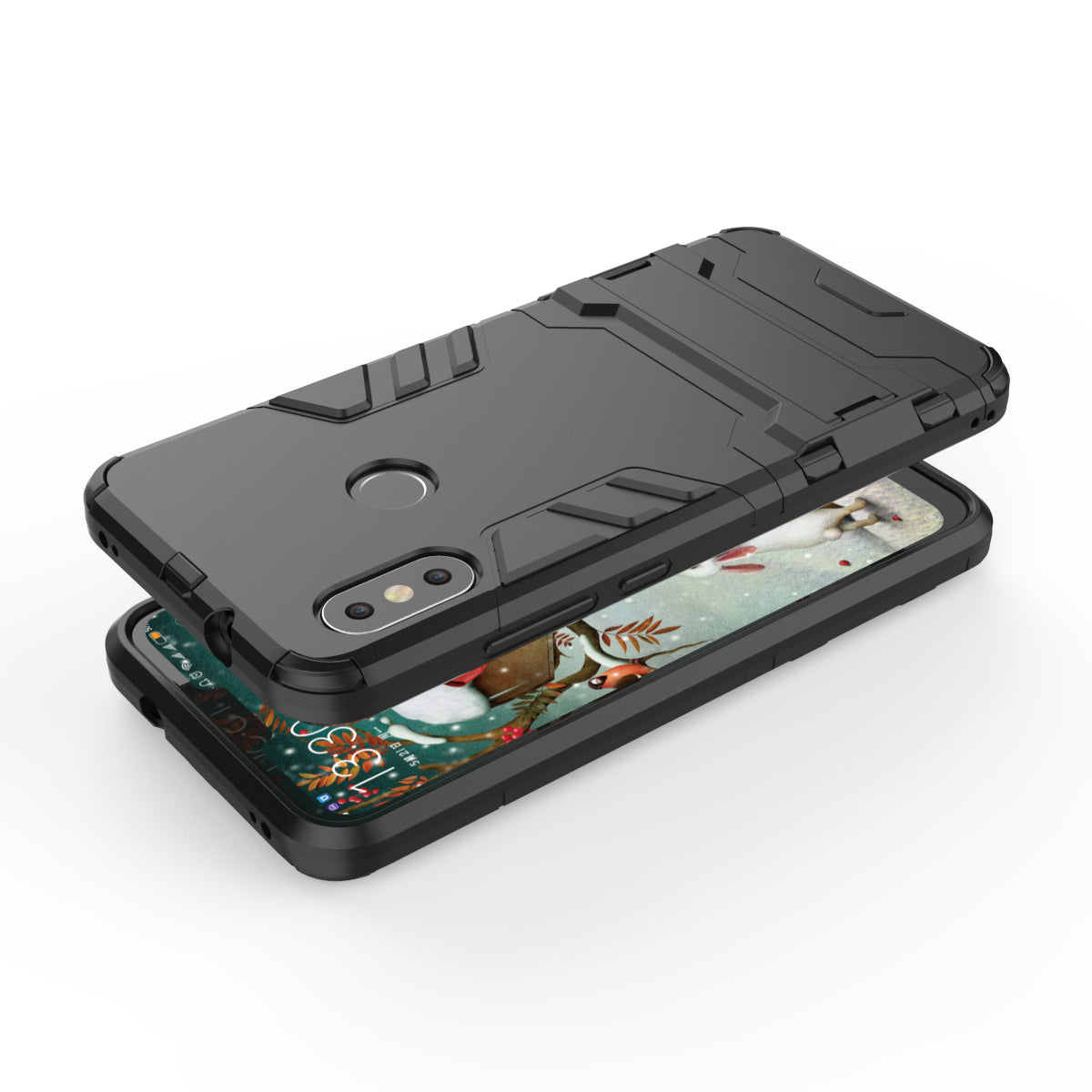 Shockproof PC + TPU Hybrid Kickstand Phone Casing Cover for Xiaomi Mi A2 Lite / Redmi 6 Pro