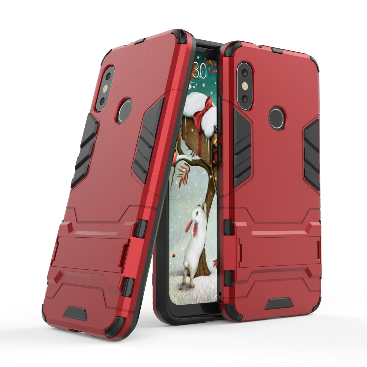 Shockproof PC + TPU Hybrid Kickstand Phone Casing Cover for Xiaomi Mi A2 Lite / Redmi 6 Pro