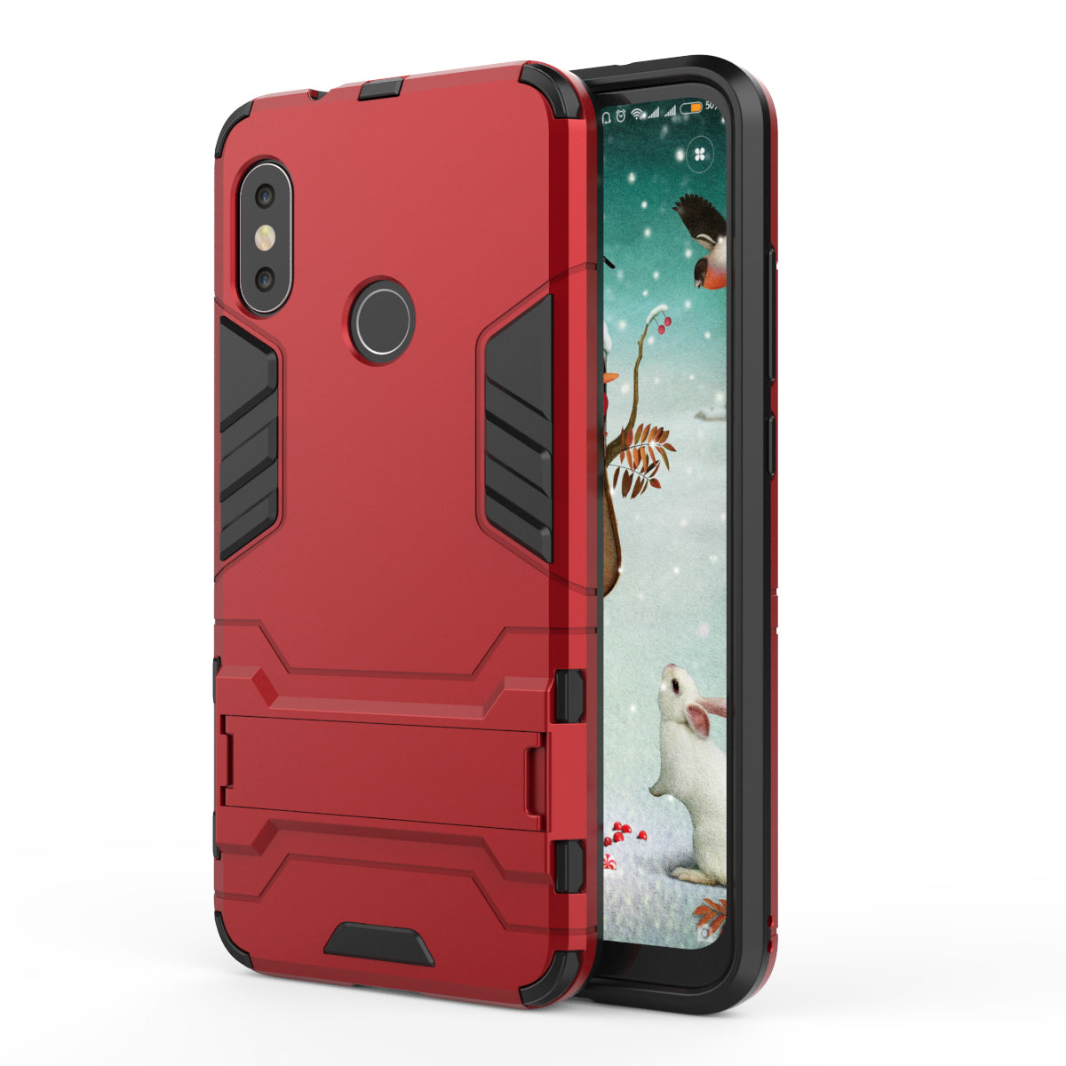 Shockproof PC + TPU Hybrid Kickstand Phone Casing Cover for Xiaomi Mi A2 Lite / Redmi 6 Pro