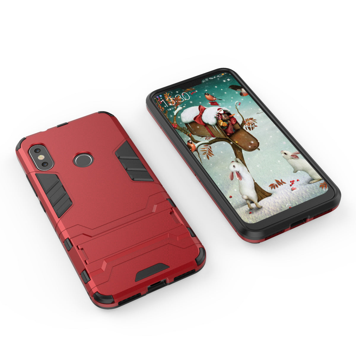 Shockproof PC + TPU Hybrid Kickstand Phone Casing Cover for Xiaomi Mi A2 Lite / Redmi 6 Pro