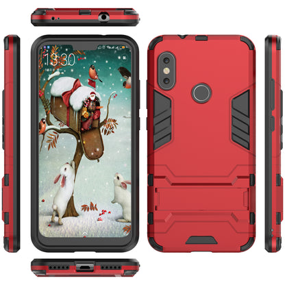 Shockproof PC + TPU Hybrid Kickstand Phone Casing Cover for Xiaomi Mi A2 Lite / Redmi 6 Pro
