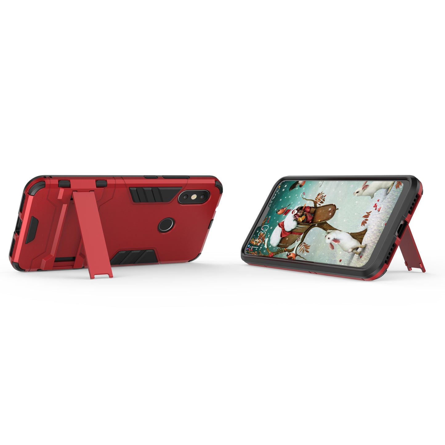 Shockproof PC + TPU Hybrid Kickstand Phone Casing Cover for Xiaomi Mi A2 Lite / Redmi 6 Pro