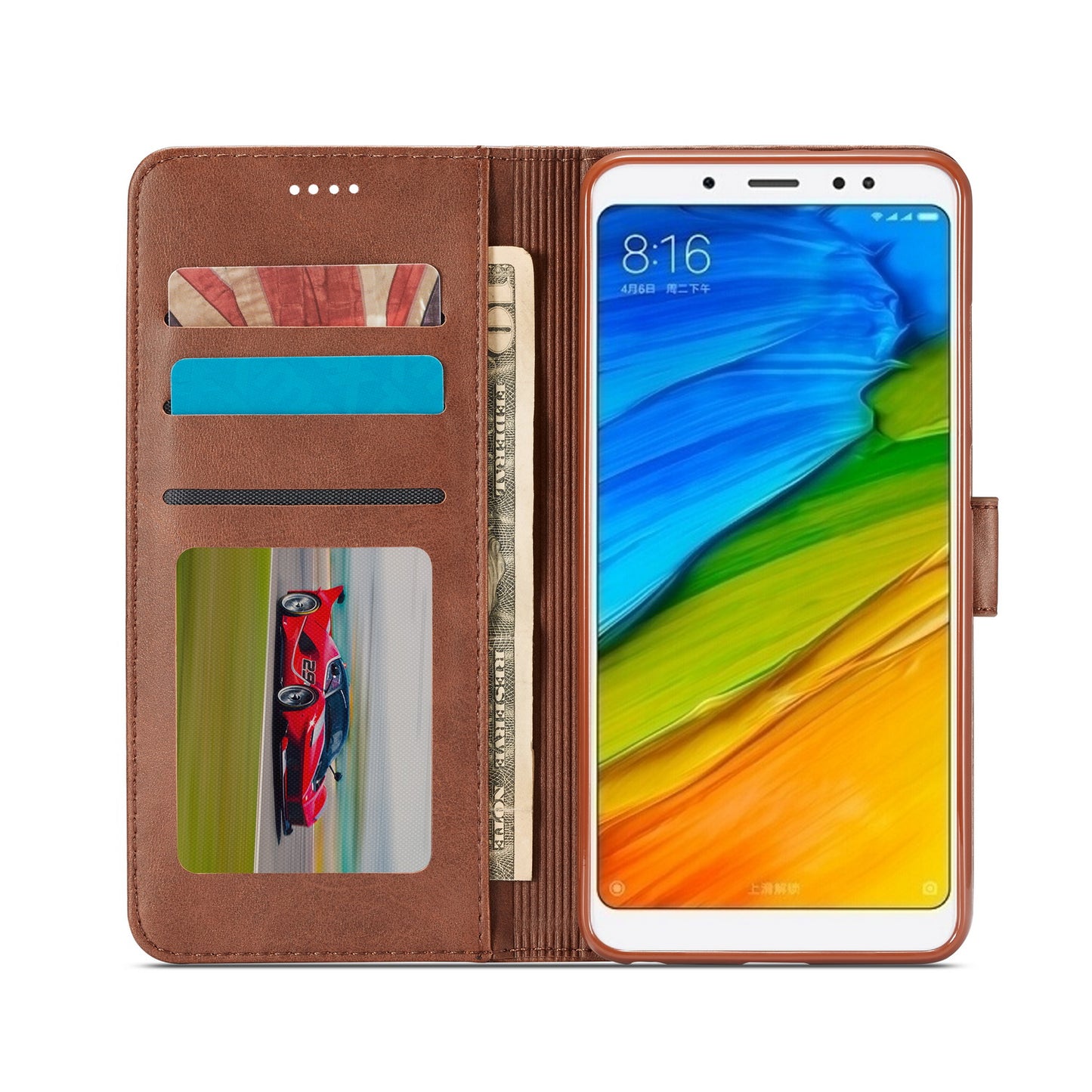 LC.IMEEKE Wallet Stand Leather Protective Case for Xiaomi Redmi Note 5 Pro (Dual Camera) / Redmi Note 5 (China)