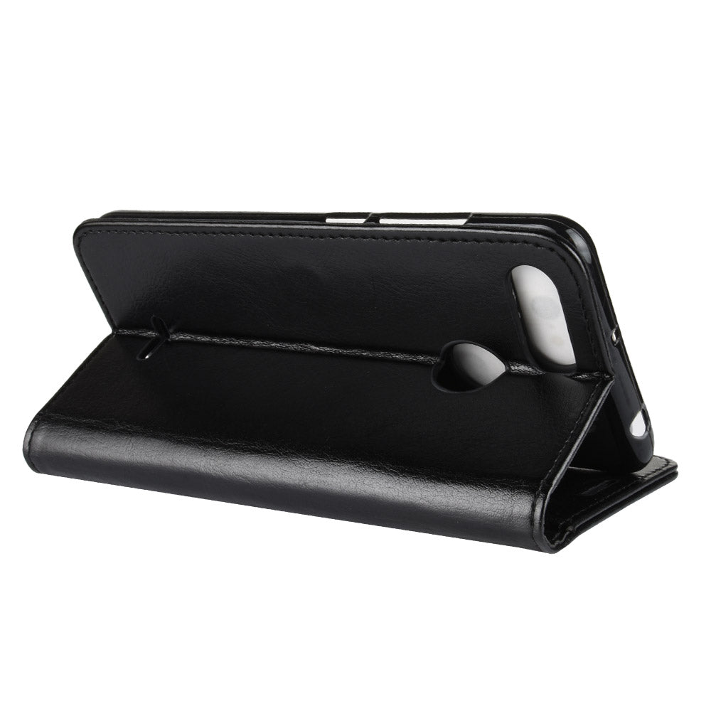 Crazy Horse Wallet Leather Stand Case for Xiaomi Redmi 6 (Dual Camera: 12MP+5MP)