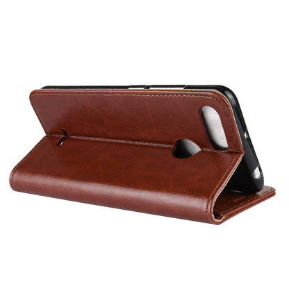 Crazy Horse Wallet Leather Stand Case for Xiaomi Redmi 6 (Dual Camera: 12MP+5MP)