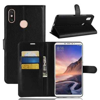 Litchi Skin Wallet Leather Stand Case for Xiaomi Mi Max 3