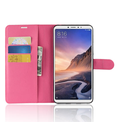 Litchi Skin Wallet Leather Stand Case for Xiaomi Mi Max 3
