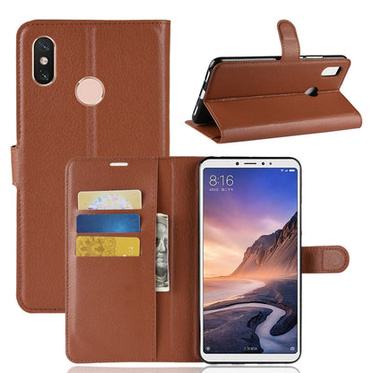 Litchi Skin Wallet Leather Stand Case for Xiaomi Mi Max 3