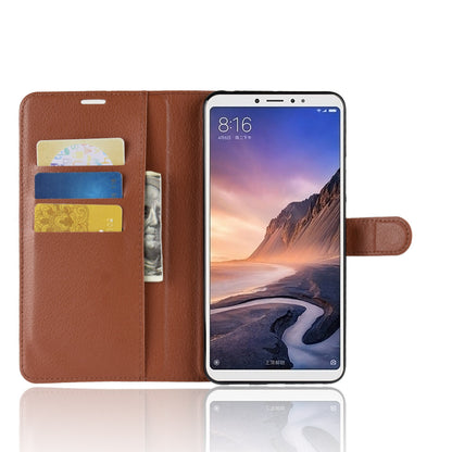 Litchi Skin Wallet Leather Stand Case for Xiaomi Mi Max 3
