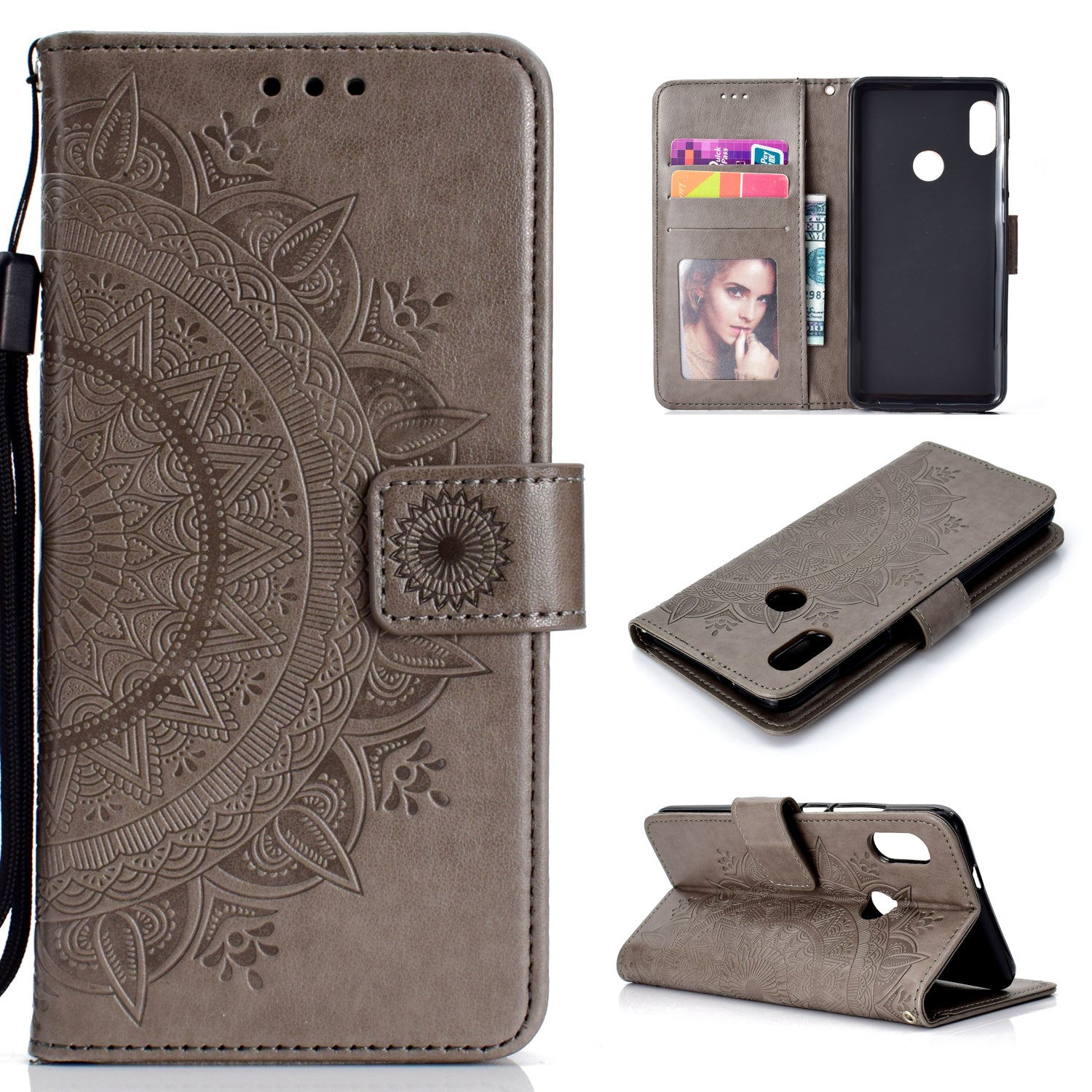 Imprinted Mandala Pattern PU Leather Protection Mobile Phone Case for Xiaomi Redmi Note 5 Pro (Dual Camera) / Redmi Note 5 (China)