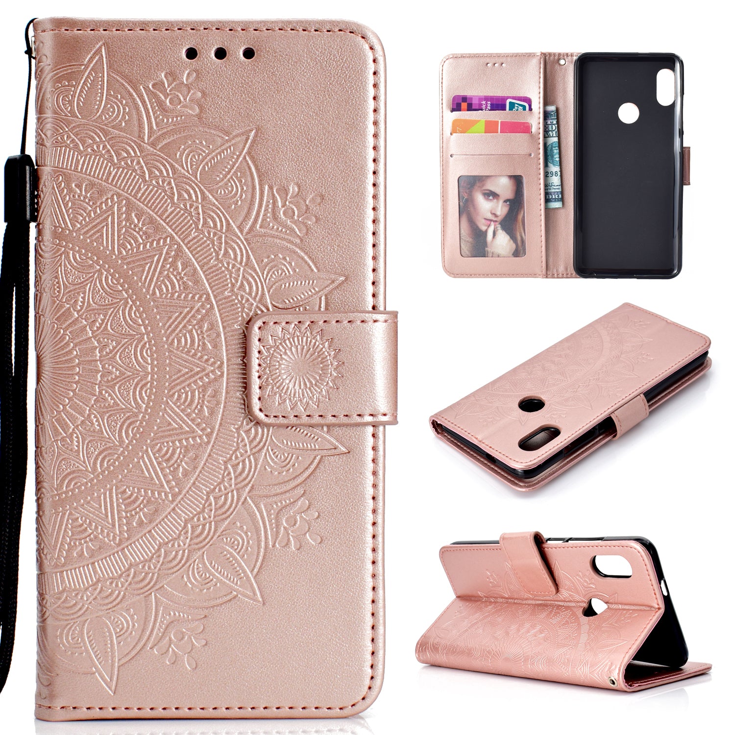 Imprinted Mandala Pattern PU Leather Protection Mobile Phone Case for Xiaomi Redmi Note 5 Pro (Dual Camera) / Redmi Note 5 (China)