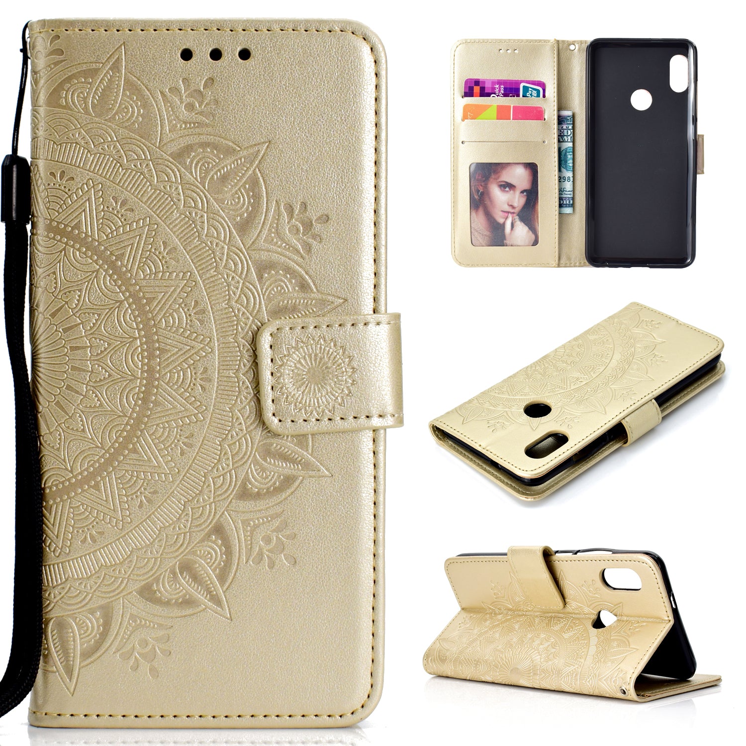 Imprinted Mandala Pattern PU Leather Protection Mobile Phone Case for Xiaomi Redmi Note 5 Pro (Dual Camera) / Redmi Note 5 (China)