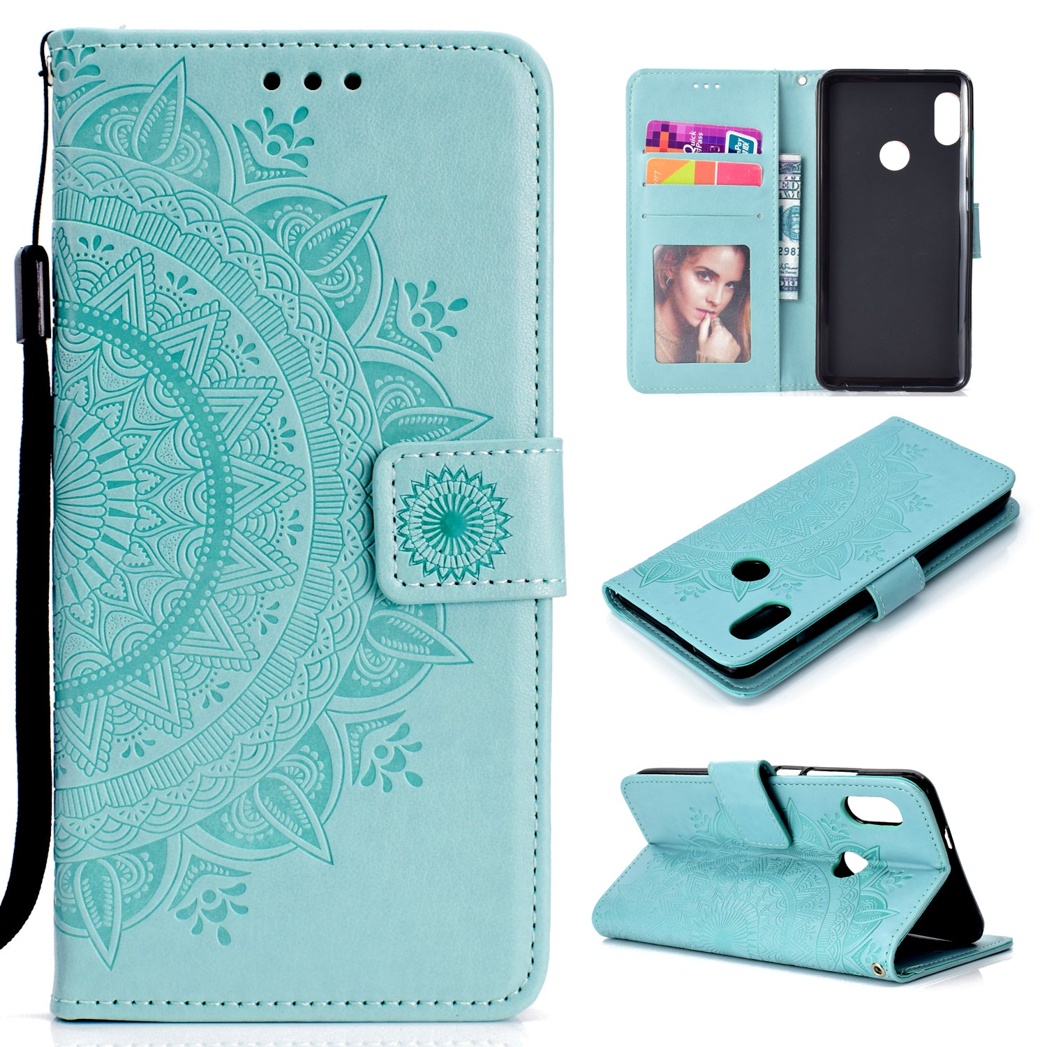Imprinted Mandala Pattern PU Leather Protection Mobile Phone Case for Xiaomi Redmi Note 5 Pro (Dual Camera) / Redmi Note 5 (China)