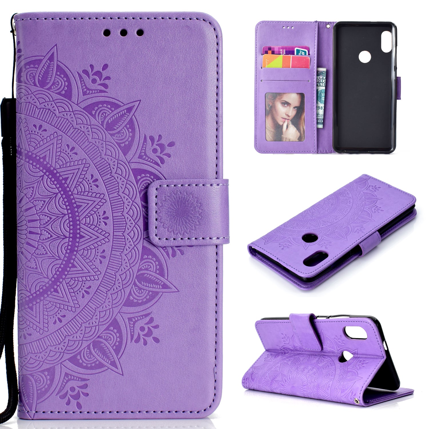 Imprinted Mandala Pattern PU Leather Protection Mobile Phone Case for Xiaomi Redmi Note 5 Pro (Dual Camera) / Redmi Note 5 (China)