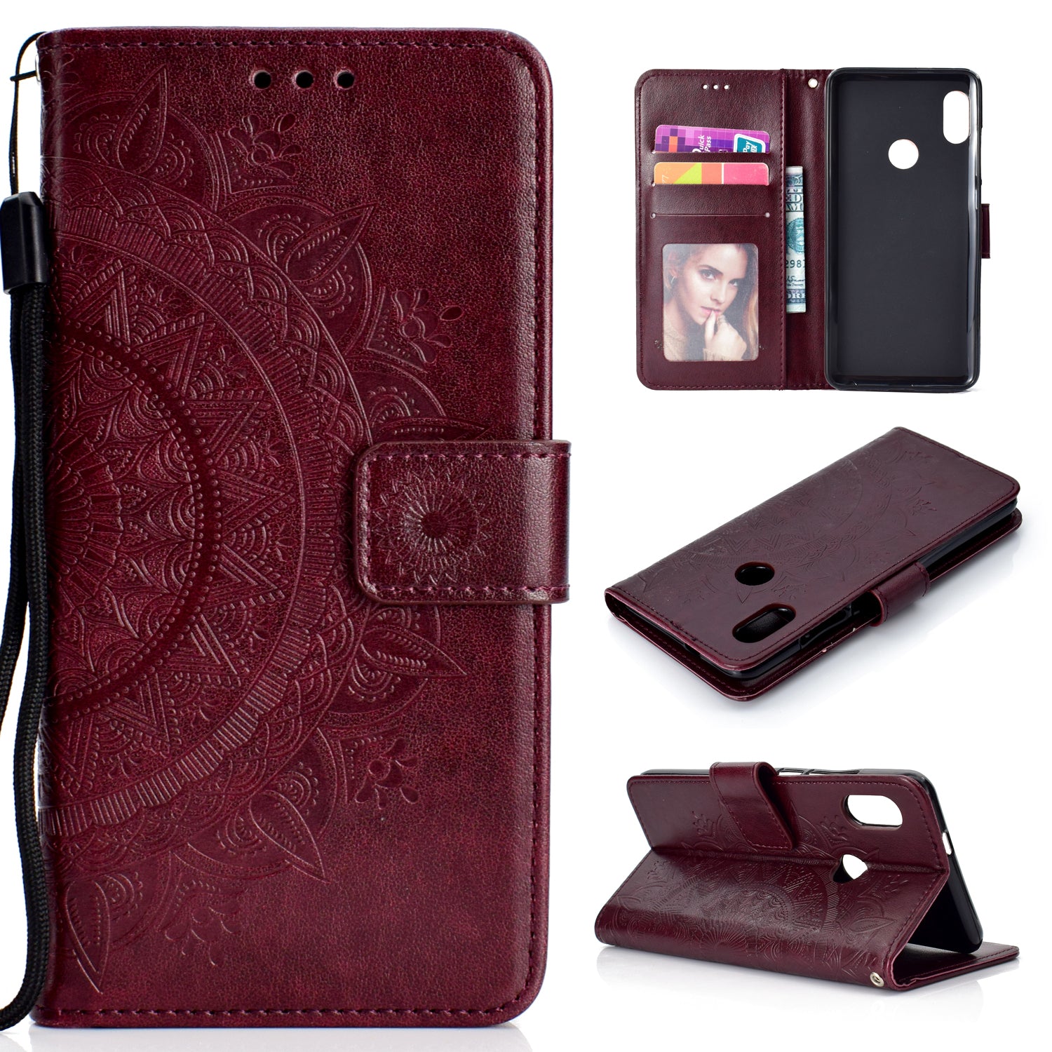 Imprinted Mandala Pattern PU Leather Protection Mobile Phone Case for Xiaomi Redmi Note 5 Pro (Dual Camera) / Redmi Note 5 (China)