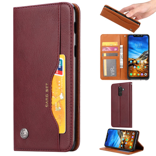 Auto-absorbed Leather Stand Wallet Phone Case for Xiaomi Pocophone F1 / Poco F1 (India)