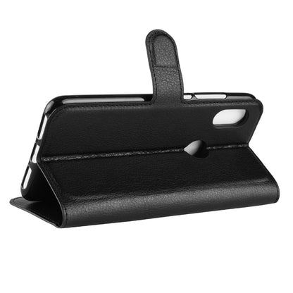 Litchi Texture Wallet Stand Leather Mobile Phone Case for Xiaomi Redmi Note 6 Pro