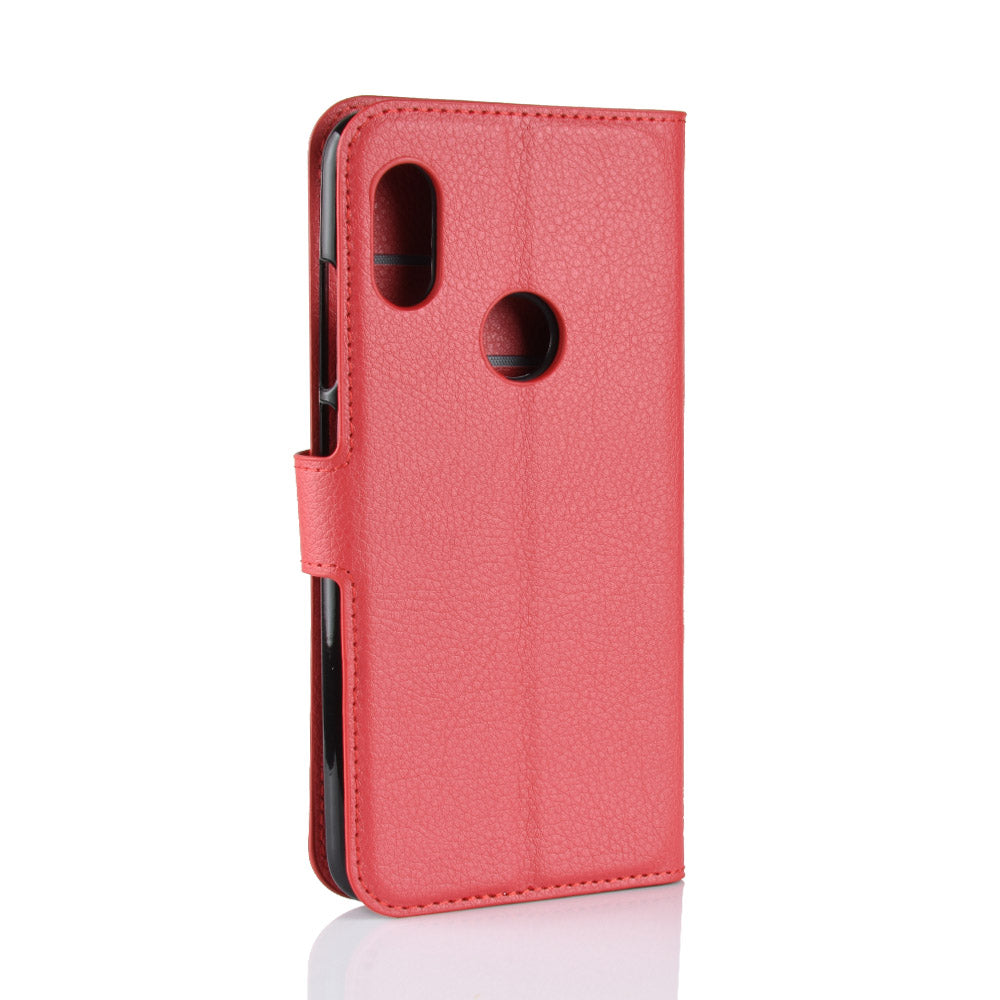 Litchi Texture Wallet Stand Leather Mobile Phone Case for Xiaomi Redmi Note 6 Pro