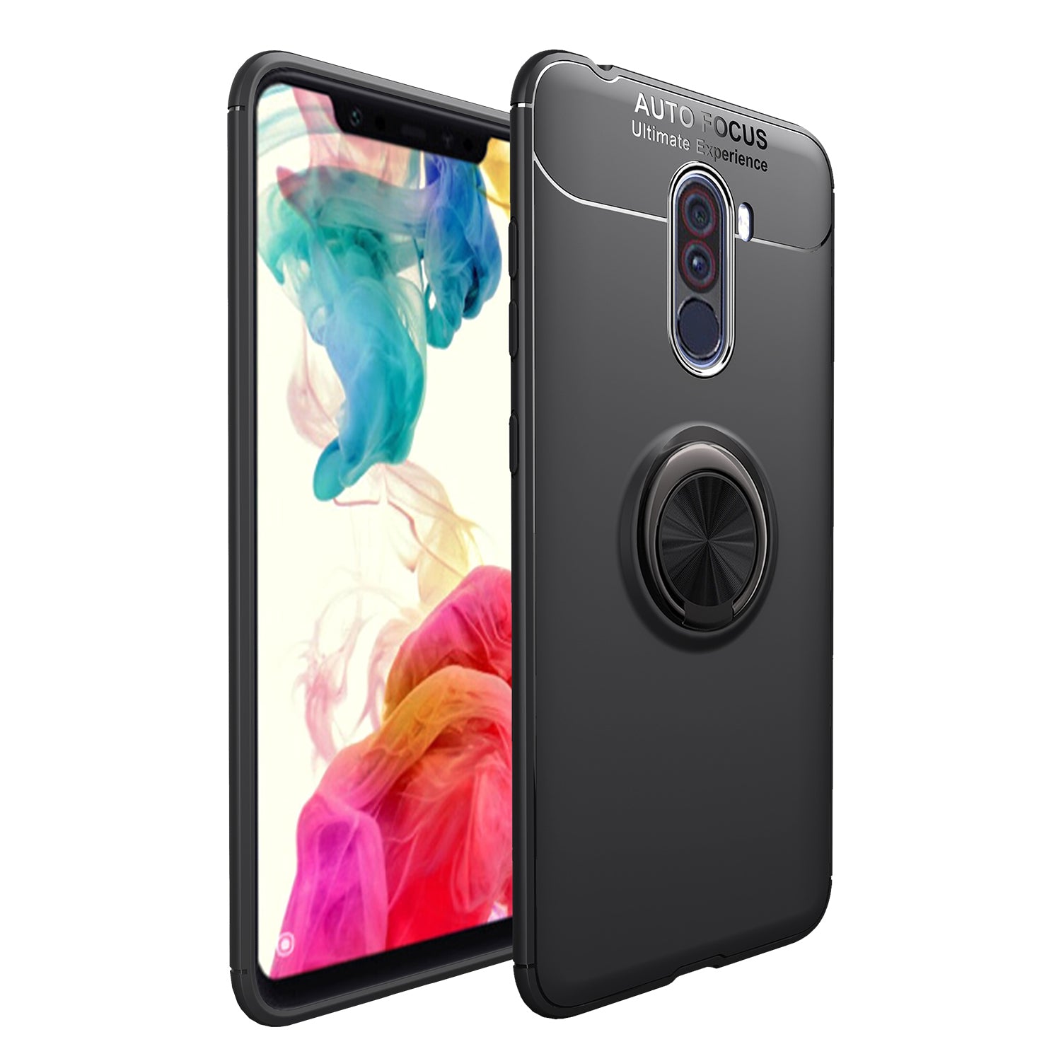 Finger Ring Kickstand TPU Phone Case for Xiaomi Pocophone F1 / Poco F1 (India) (Built-in Magnetic Metal Sheet)