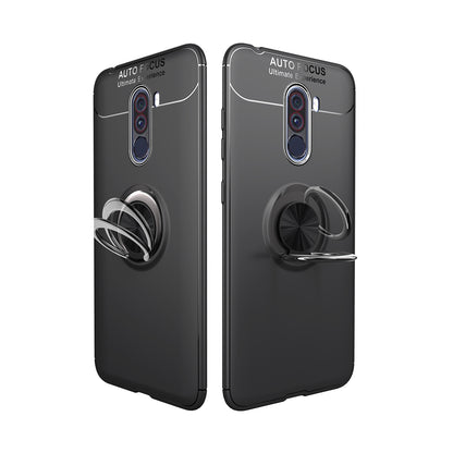 Finger Ring Kickstand TPU Phone Case for Xiaomi Pocophone F1 / Poco F1 (India) (Built-in Magnetic Metal Sheet)
