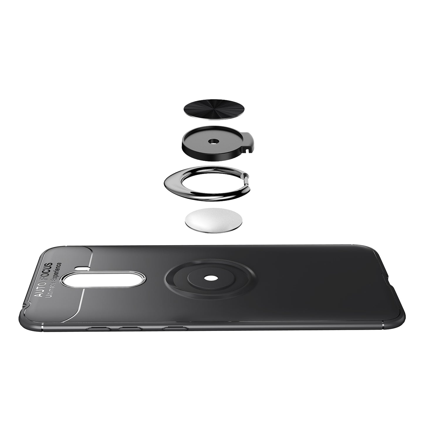 Finger Ring Kickstand TPU Phone Case for Xiaomi Pocophone F1 / Poco F1 (India) (Built-in Magnetic Metal Sheet)