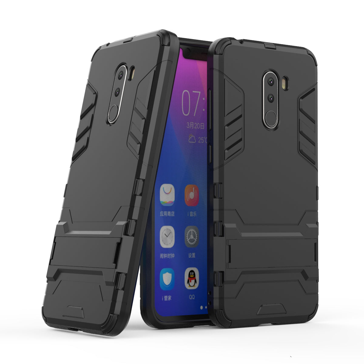 Cool Guard Plastic TPU Hybrid Case with Kickstand for Xiaomi Pocophone F1 / Poco F1 (India)