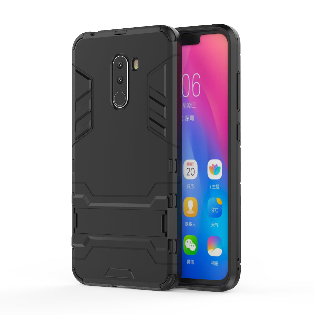 Cool Guard Plastic TPU Hybrid Case with Kickstand for Xiaomi Pocophone F1 / Poco F1 (India)