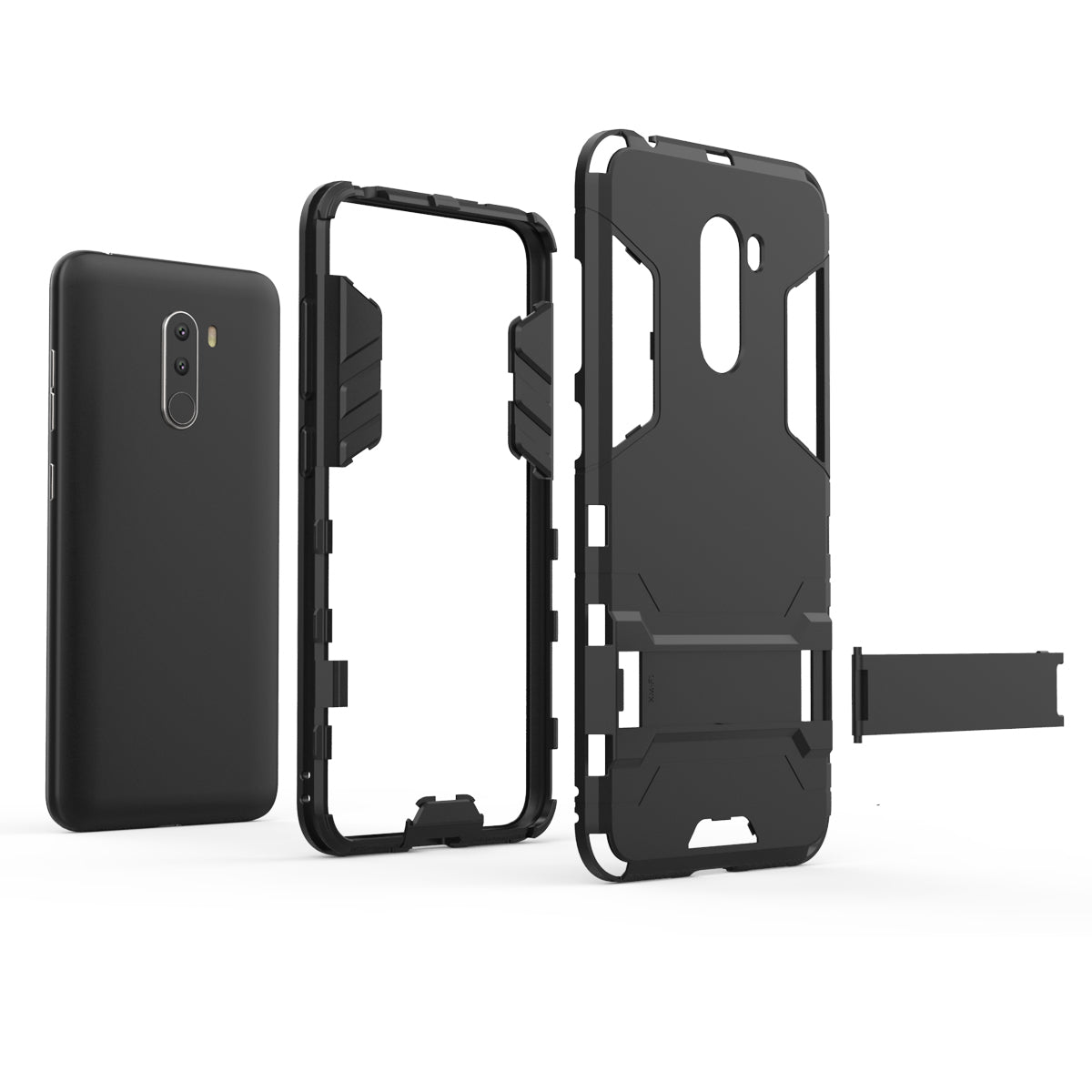 Cool Guard Plastic TPU Hybrid Case with Kickstand for Xiaomi Pocophone F1 / Poco F1 (India)
