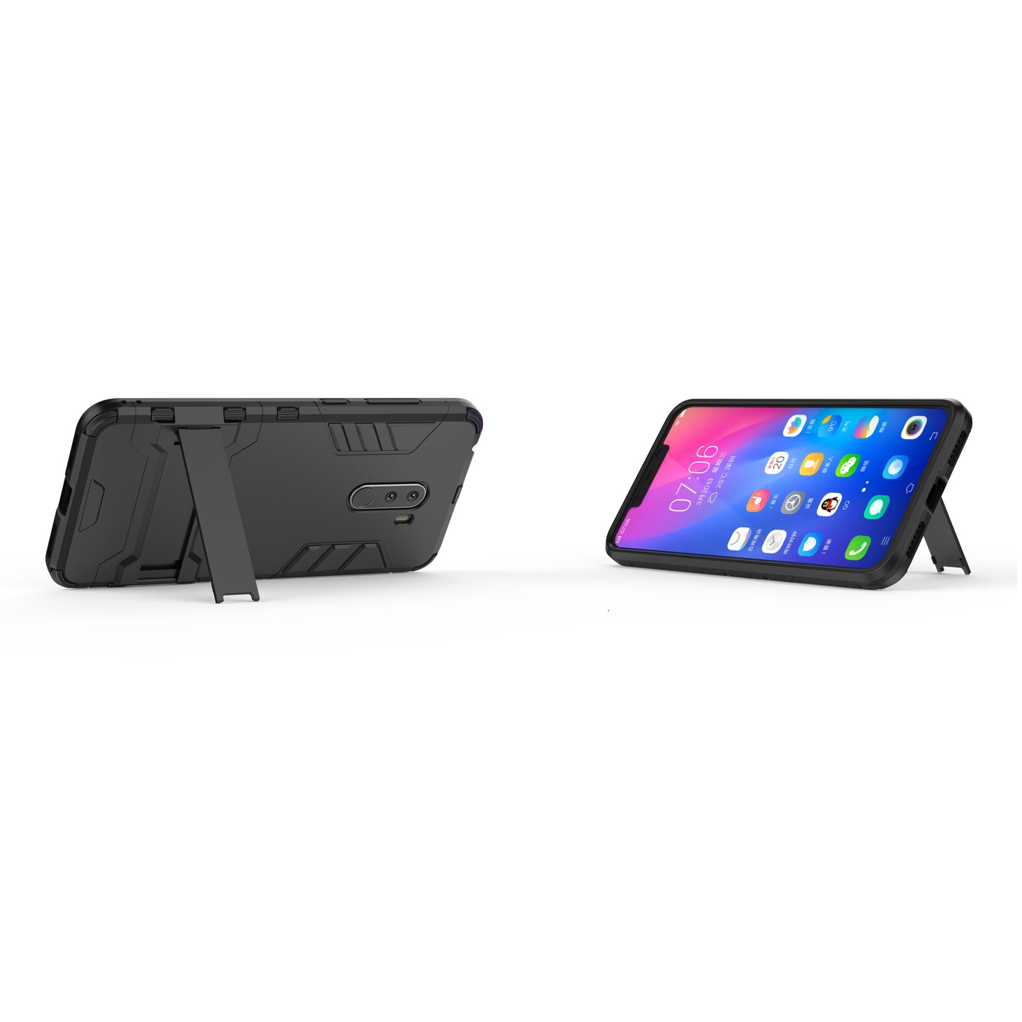 Cool Guard Plastic TPU Hybrid Case with Kickstand for Xiaomi Pocophone F1 / Poco F1 (India)