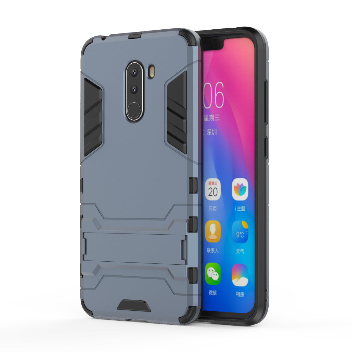 Cool Guard Plastic TPU Hybrid Case with Kickstand for Xiaomi Pocophone F1 / Poco F1 (India)