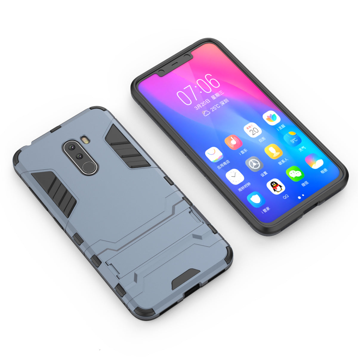Cool Guard Plastic TPU Hybrid Case with Kickstand for Xiaomi Pocophone F1 / Poco F1 (India)