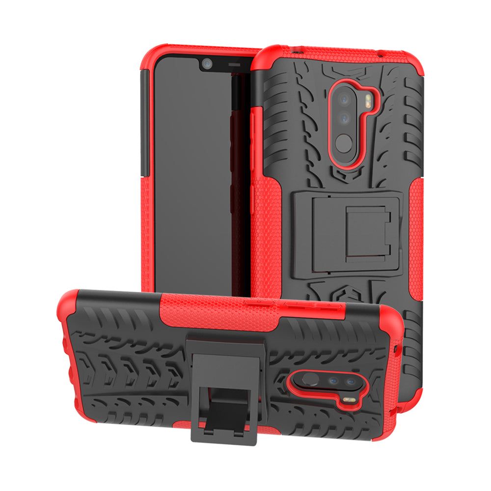 Anti-slip PC + TPU Hybrid Case with Kickstand for Xiaomi Pocophone F1 / Poco F1 in India