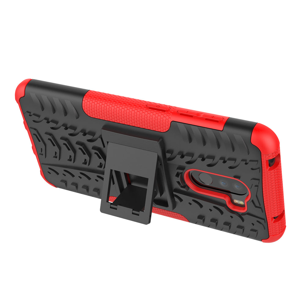 Anti-slip PC + TPU Hybrid Case with Kickstand for Xiaomi Pocophone F1 / Poco F1 in India