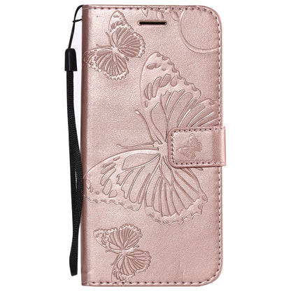 KT Imprinting Flower Series-2 Imprinted Butterfly Wallet Magnetic Stand Leather Cell Phone Shell for Xiaomi Mi A2 Lite / Redmi 6 Pro