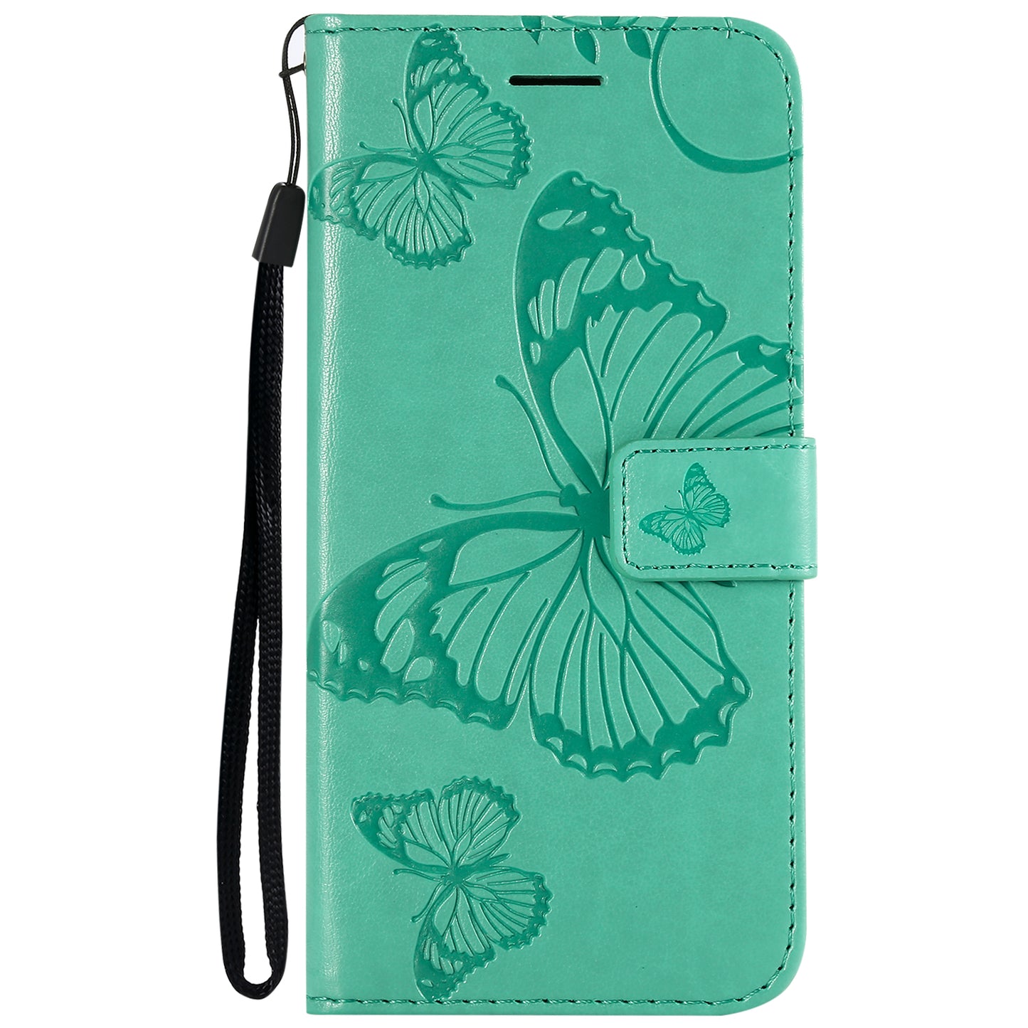KT Imprinting Flower Series-2 Imprinted Butterfly Wallet Magnetic Stand Leather Cell Phone Shell for Xiaomi Mi A2 Lite / Redmi 6 Pro
