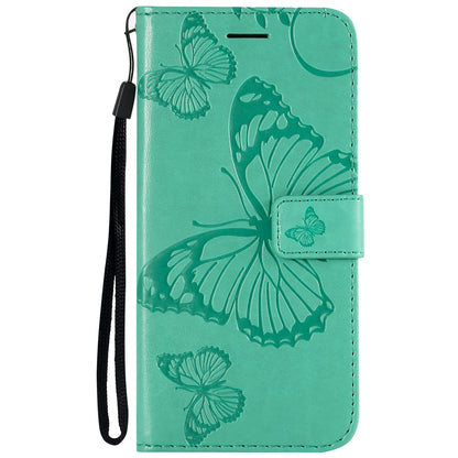 KT Imprinting Flower Series-2 Imprinted Butterfly Wallet Magnetic Stand Leather Cell Phone Shell for Xiaomi Mi A2 Lite / Redmi 6 Pro