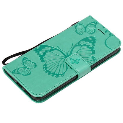 KT Imprinting Flower Series-2 Imprinted Butterfly Wallet Magnetic Stand Leather Cell Phone Shell for Xiaomi Mi A2 Lite / Redmi 6 Pro