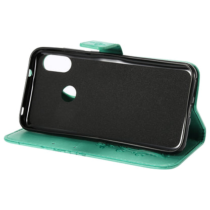 KT Imprinting Flower Series-2 Imprinted Butterfly Wallet Magnetic Stand Leather Cell Phone Shell for Xiaomi Mi A2 Lite / Redmi 6 Pro