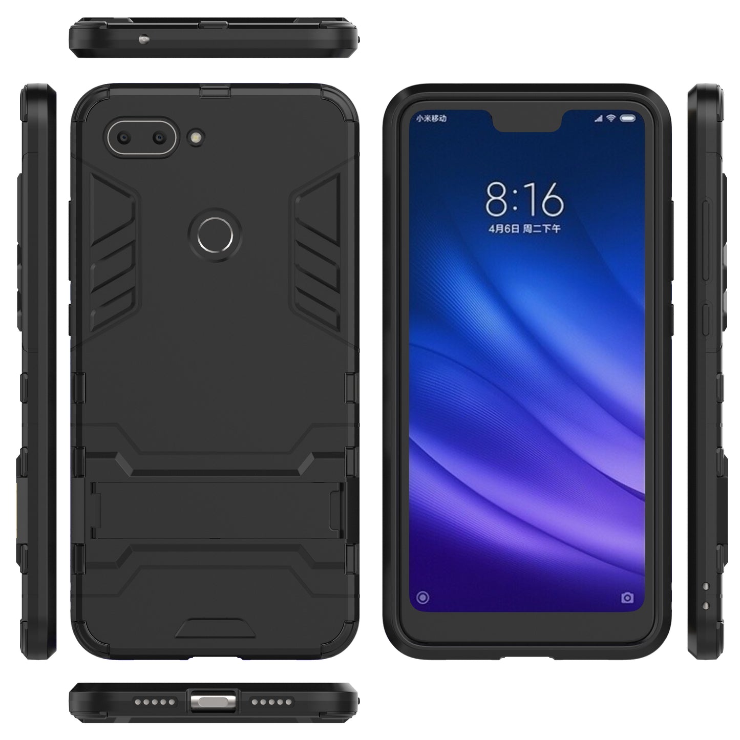 Cool Guard Kickstand PC TPU Hybrid Case for Xiaomi Mi 8 Lite / Xiaomi Mi 8 Youth (Mi 8X)