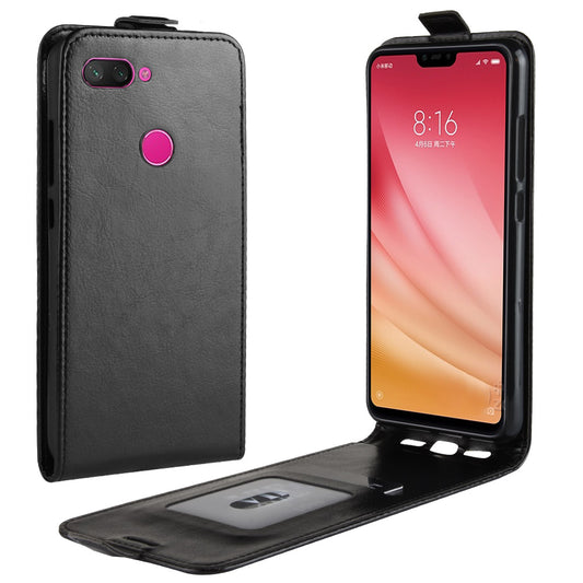 Crazy Horse Vertical Leather Card Holder Case for Xiaomi Mi 8 Lite / Mi 8 Youth (Mi 8X)