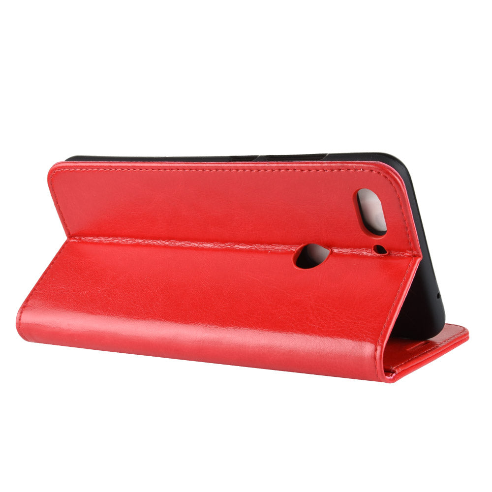 Crazy Horse Wallet Stand Leather Cellphone Case for Xiaomi Mi 8 Lite/Mi 8 Youth (Mi 8X)